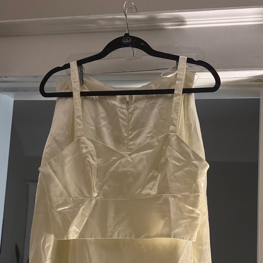 Elegant Cream Satin Dress 2 piece Wedding Gown - JAW DROPPING